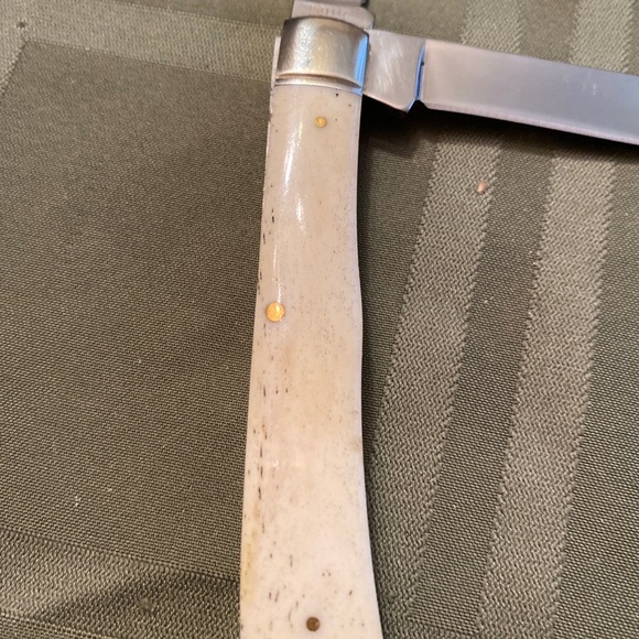 ROUGH RYDER RR1447 Minute Man Trapper White smooth bone knife 4 1/8" closed NEW! - Picture 6 of 7